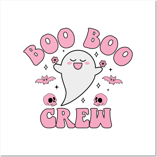 Boo Boo Crew, Cute Ghost, Funny Halloween Wall Art by MisqaPi Design